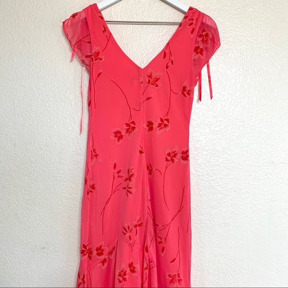 Vintage Pink Floral Ruched Midi Dress 90’s chic - Picture 15 of 16